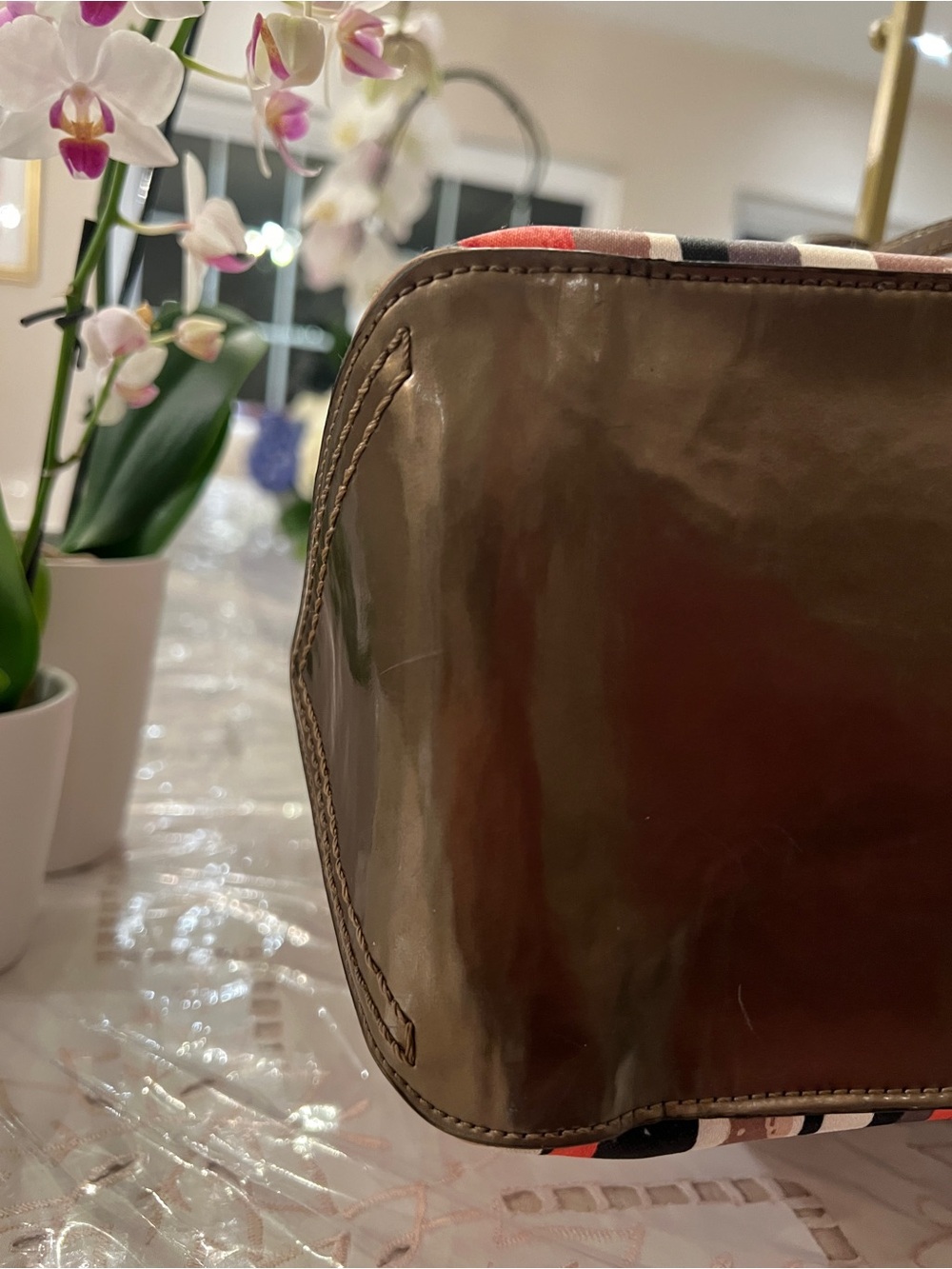 Coach Poppy Dot Print Tote Bag Style 25124 | Red Satin Lining | Shoulder Bag - Picture 9 of 16